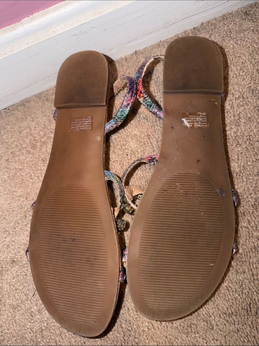 Steve Madden Multicolor Jeweled Strappy Flat Sandals - Picture 4 of 4